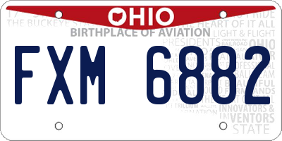 OH license plate FXM6882
