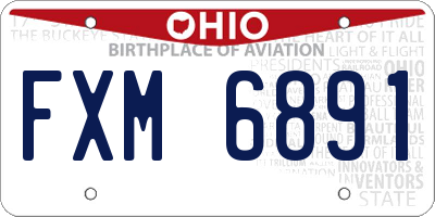 OH license plate FXM6891