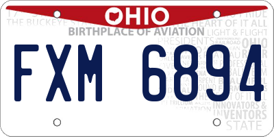 OH license plate FXM6894