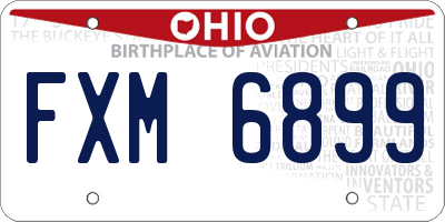 OH license plate FXM6899