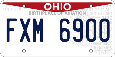 OH license plate FXM6900