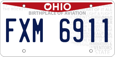 OH license plate FXM6911