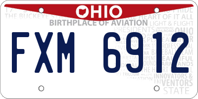 OH license plate FXM6912