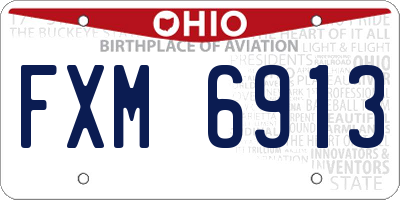 OH license plate FXM6913