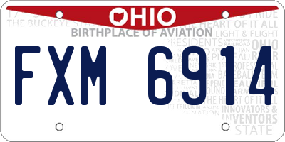 OH license plate FXM6914