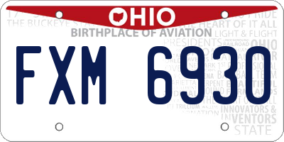 OH license plate FXM6930