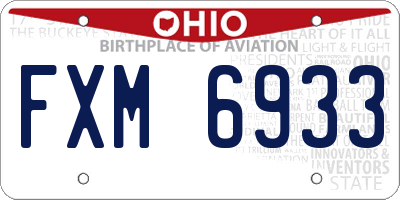 OH license plate FXM6933