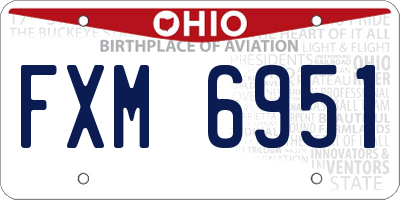 OH license plate FXM6951