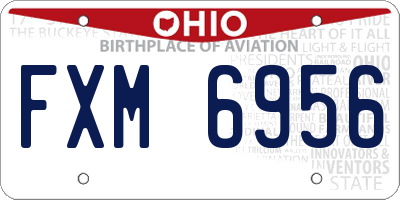 OH license plate FXM6956