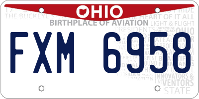 OH license plate FXM6958