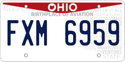 OH license plate FXM6959