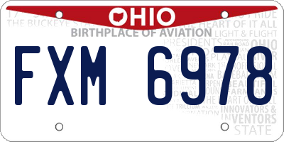 OH license plate FXM6978