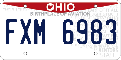 OH license plate FXM6983