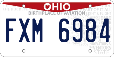 OH license plate FXM6984