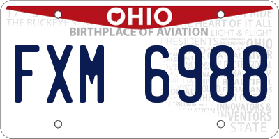 OH license plate FXM6988