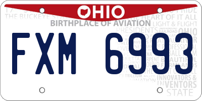 OH license plate FXM6993