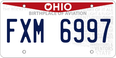OH license plate FXM6997