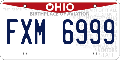 OH license plate FXM6999