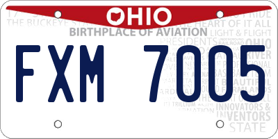 OH license plate FXM7005