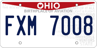 OH license plate FXM7008