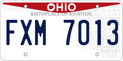 OH license plate FXM7013