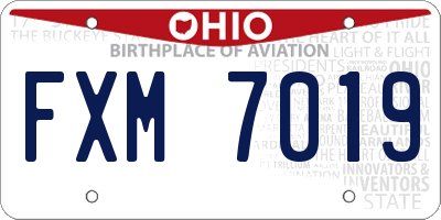OH license plate FXM7019