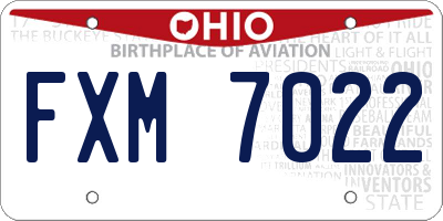 OH license plate FXM7022