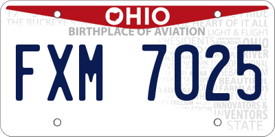 OH license plate FXM7025