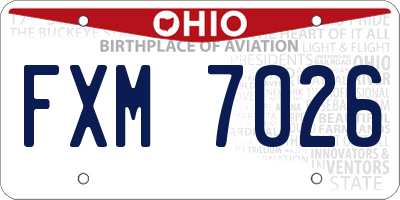 OH license plate FXM7026