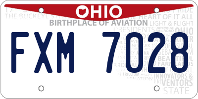 OH license plate FXM7028