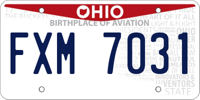 OH license plate FXM7031