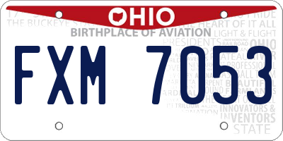 OH license plate FXM7053