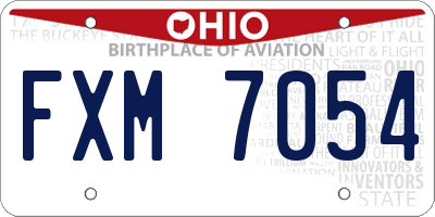 OH license plate FXM7054