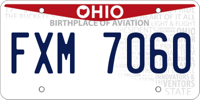 OH license plate FXM7060