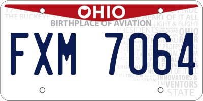 OH license plate FXM7064