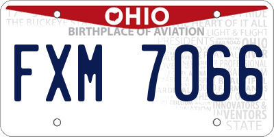 OH license plate FXM7066