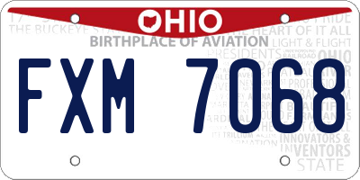 OH license plate FXM7068