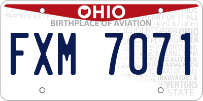 OH license plate FXM7071