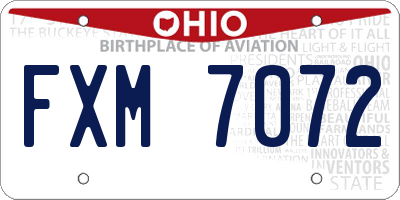 OH license plate FXM7072