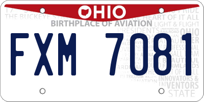 OH license plate FXM7081