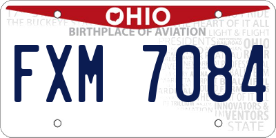OH license plate FXM7084