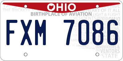 OH license plate FXM7086