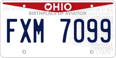 OH license plate FXM7099