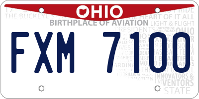 OH license plate FXM7100
