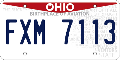 OH license plate FXM7113