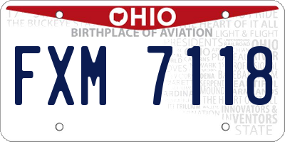 OH license plate FXM7118