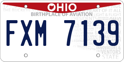 OH license plate FXM7139