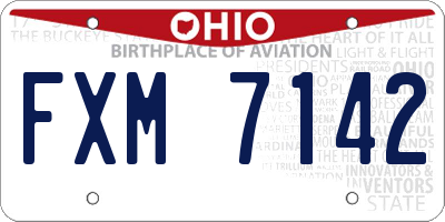 OH license plate FXM7142