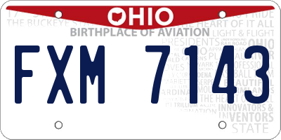OH license plate FXM7143