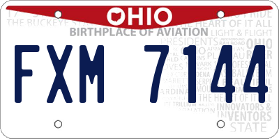 OH license plate FXM7144